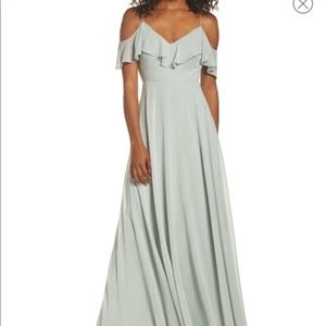 Jenny Yoo Cold Shoulder Morning Mist Dress